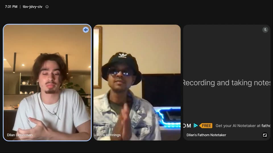 Dilan and Aeris on a video call