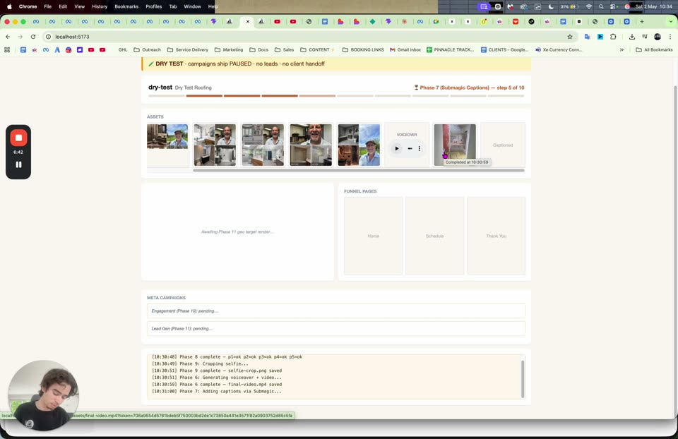 Onboarding bot building a GoHighLevel funnel